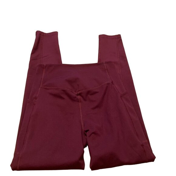 Girlfriend Collective Compressive Pocket Legging in Plum, cranberry size small - Picture 3 of 14